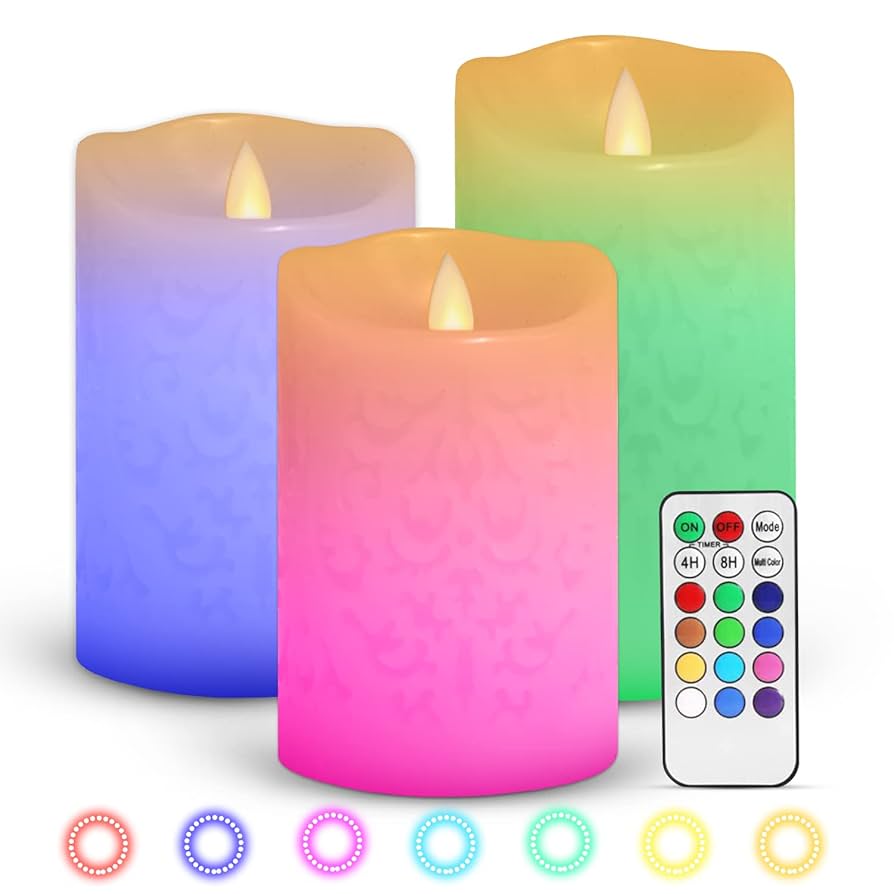 Amazon.co.jp: 色が変わるLEDキャンドル 彫刻3Dパターンデザイン